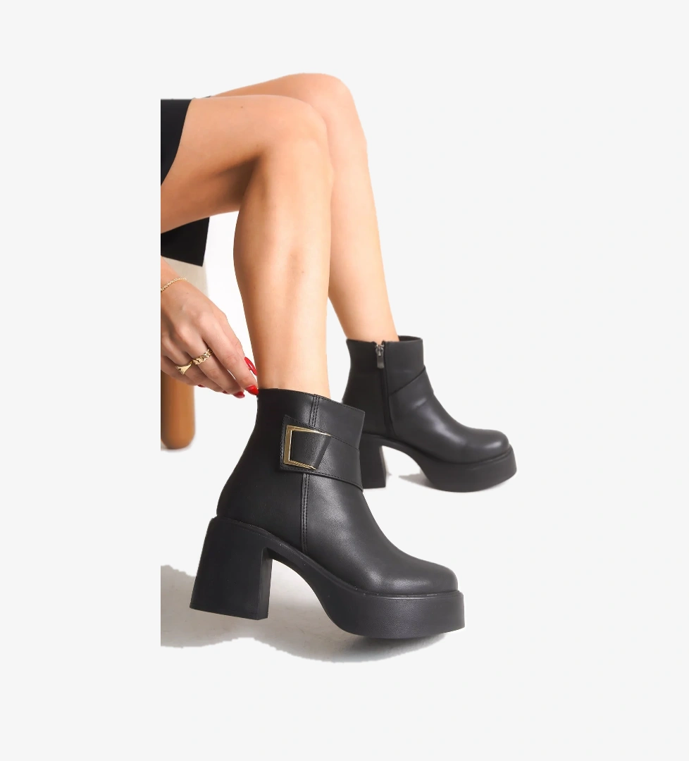 Ventes Aksesuar Detaylı Kalın Taban Ve Topuklu Kadın Bot 914310-z model görseli