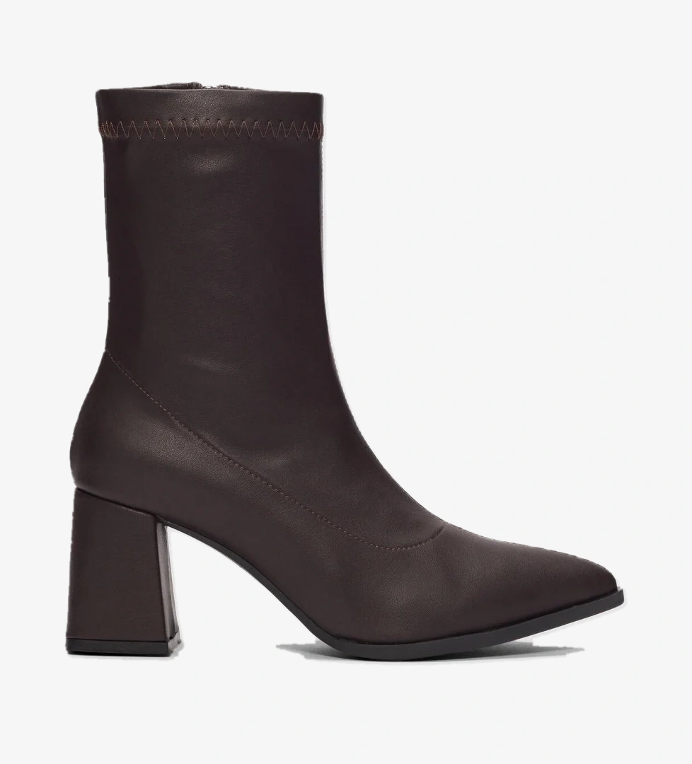 Kısa Topuklu Sivri Burun Streç Kadın Bot-2041783-z - Görsel 1