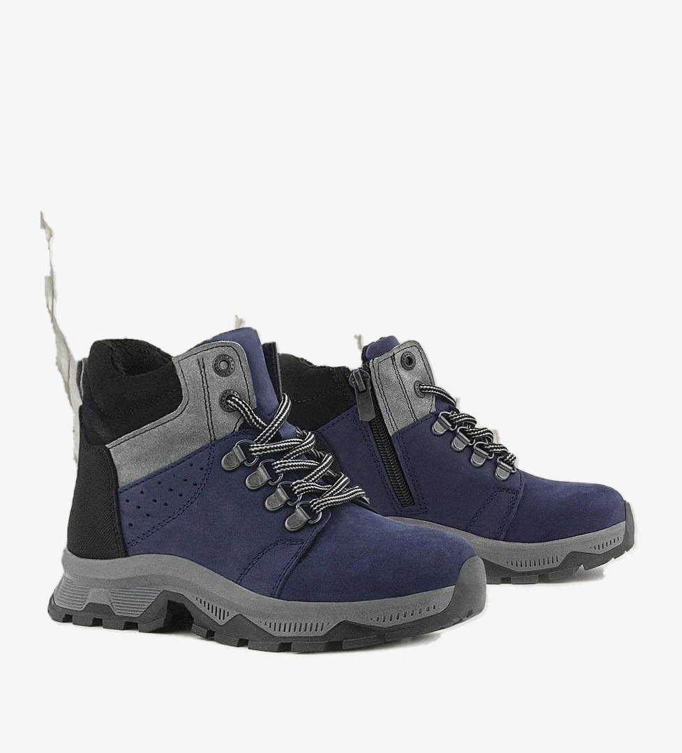 Rakerplus Hakiki Deri Lacivert Fermuarlı Trekking Çocuk Bot model görseli