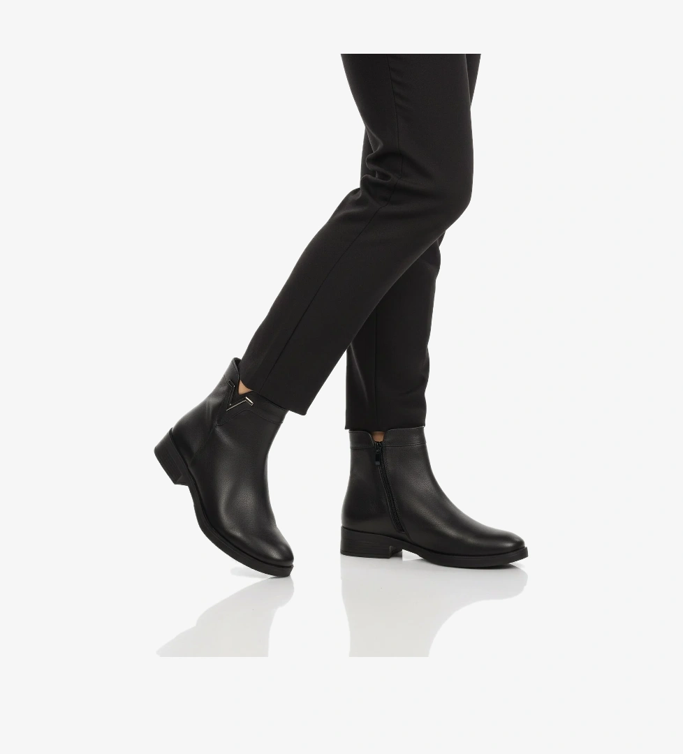 Aspor Siyah Hakiki Deri İçi Polarlı Kadın Topuklu Bot