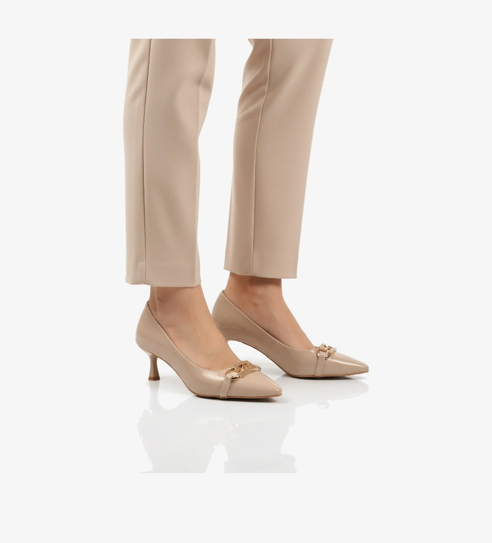 Aspor Bej Rugan Kadın Topuklu Ayakkabı