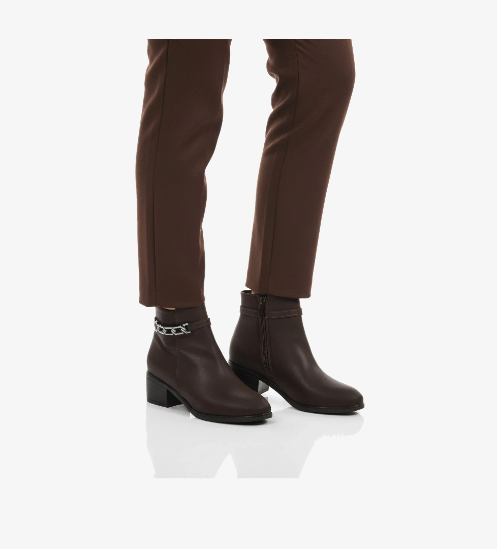 Aspor Kahve Fermuarlı Polarlı Kadın Topuklu Bot