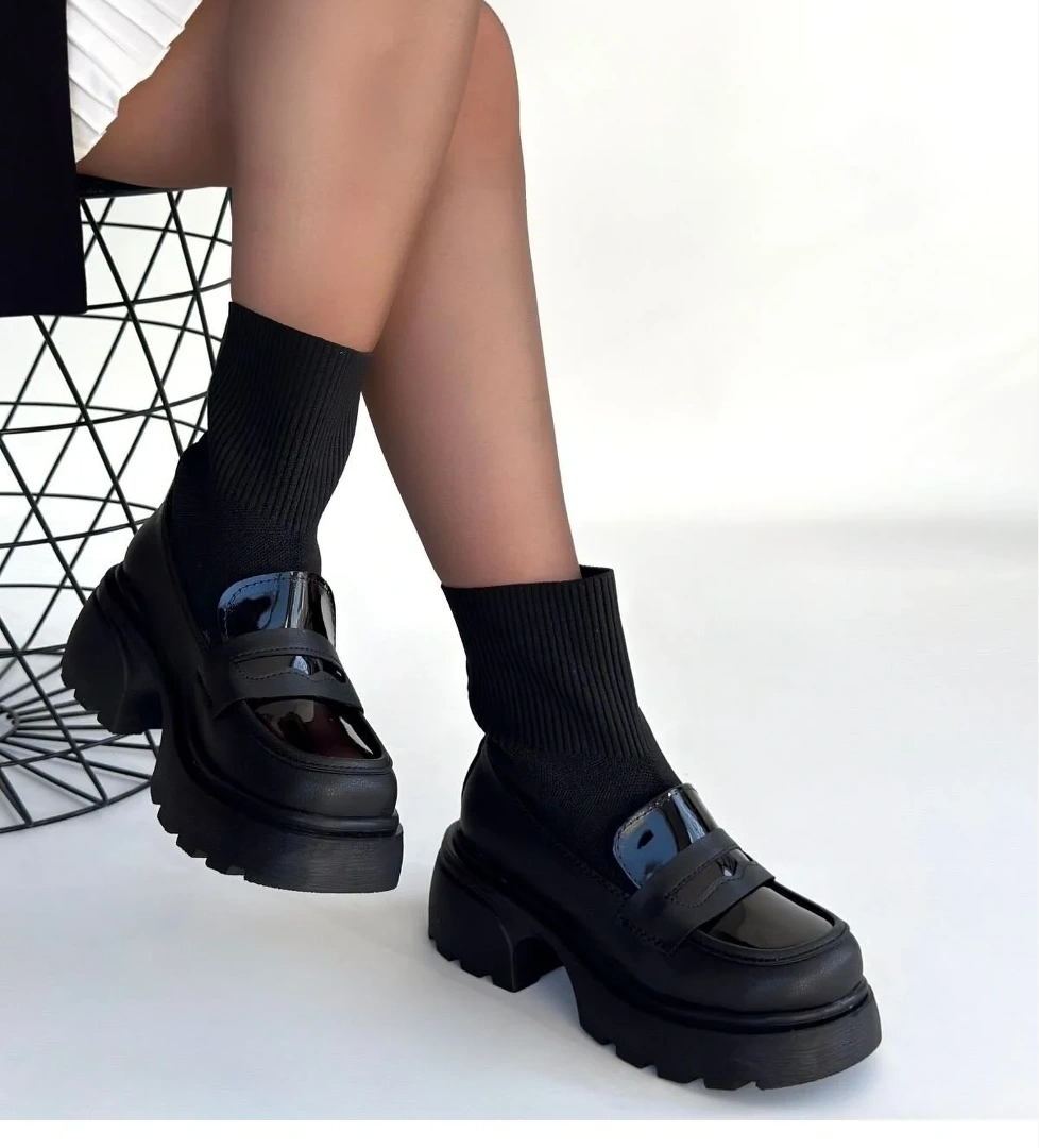 Siyah Streçli Kadın Topuklu Bot