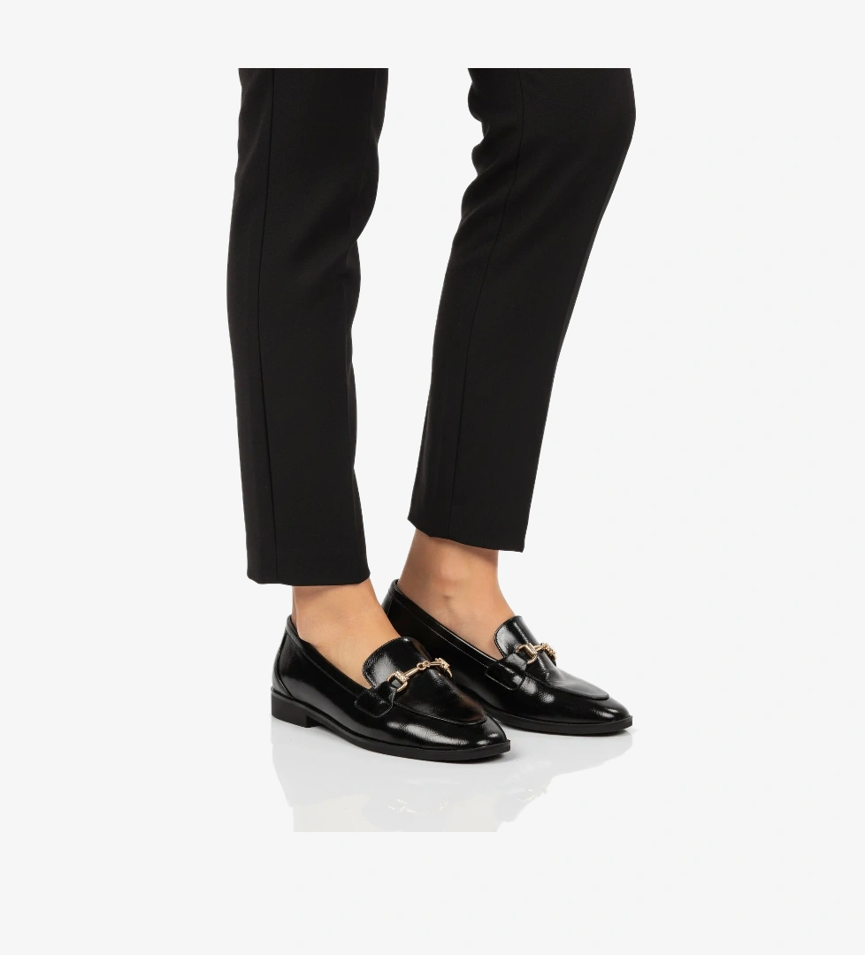 Aspor Siyah Kırışık Kadın Casual Ayakkabı