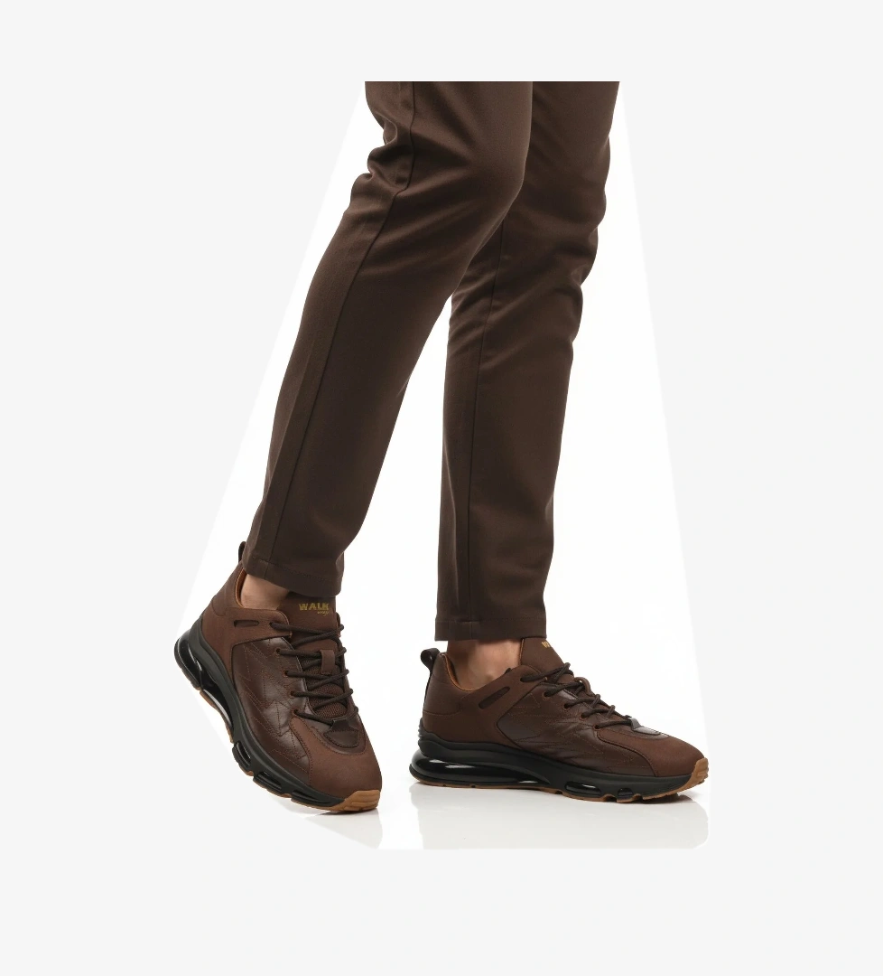 Kahve Bağcıklı Hakiki Deri Erkek Casual Ayakkabı - Görsel 1