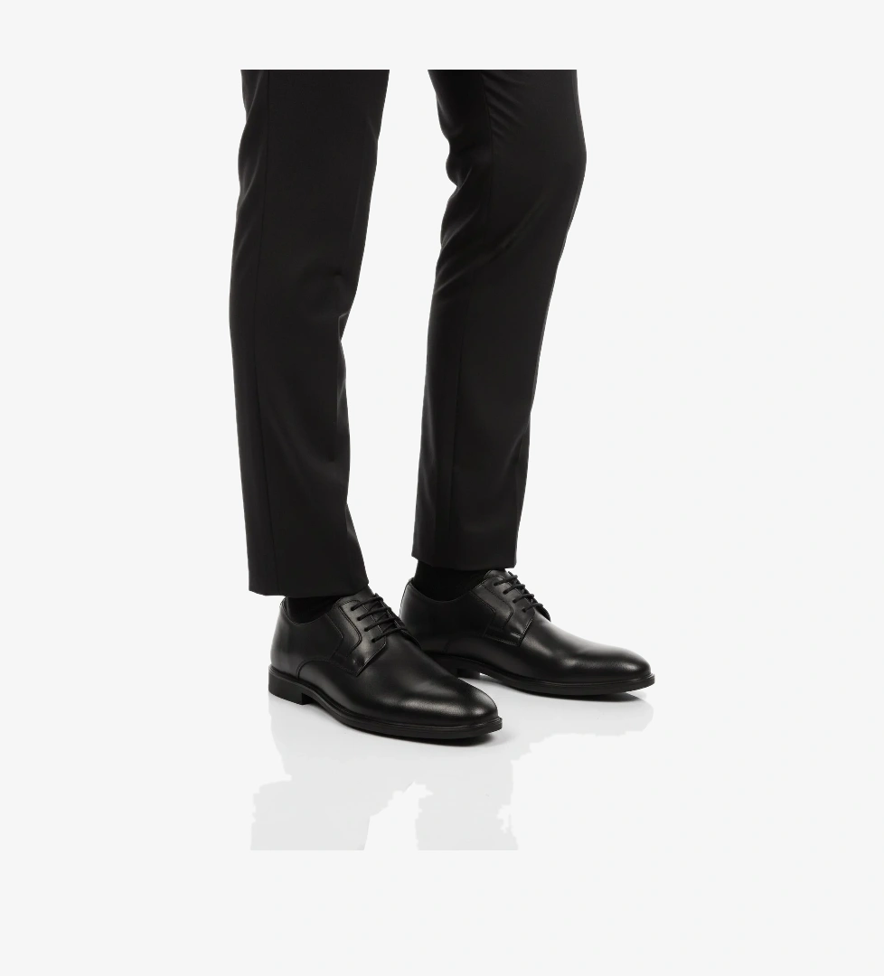 A Spor Aspor Siyah Hakiki Deri Erkek Klasik Ayakkabı model görseli