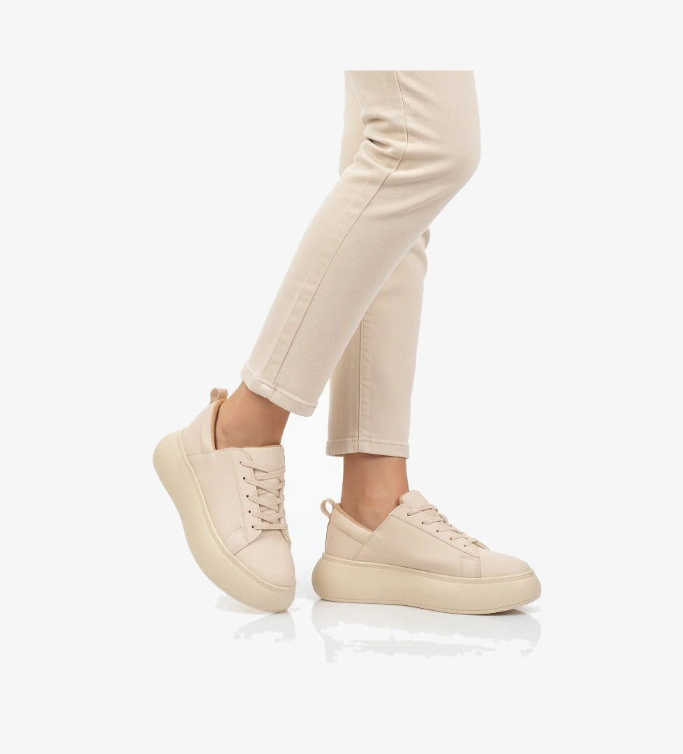 Aspor Bej Bağcıklı Kadın Spor Ayakkabı