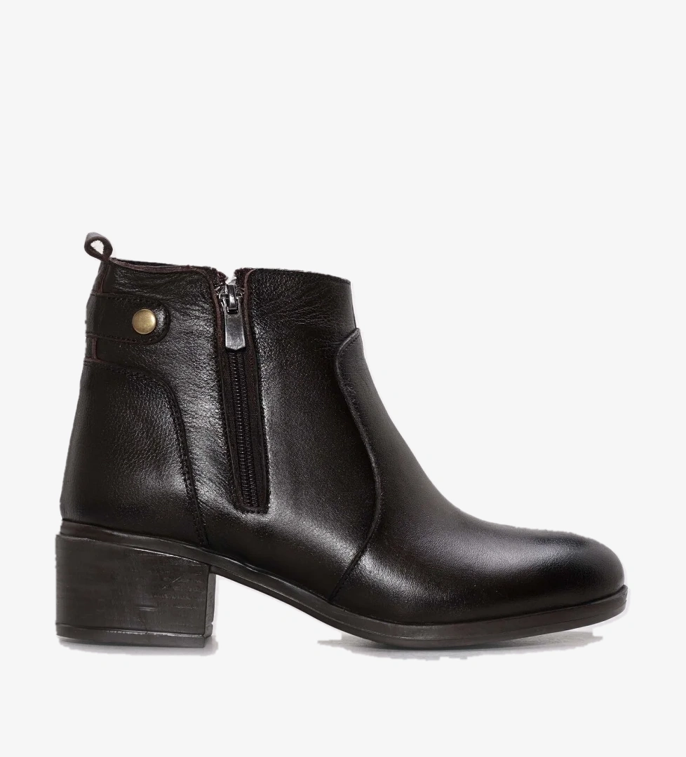 Fast Step Fast Step Kahverengi Hakiki Deri Kadın Dolgu Topuk Bot 164SZA04 | Flo Kahverengi - 1. görsel