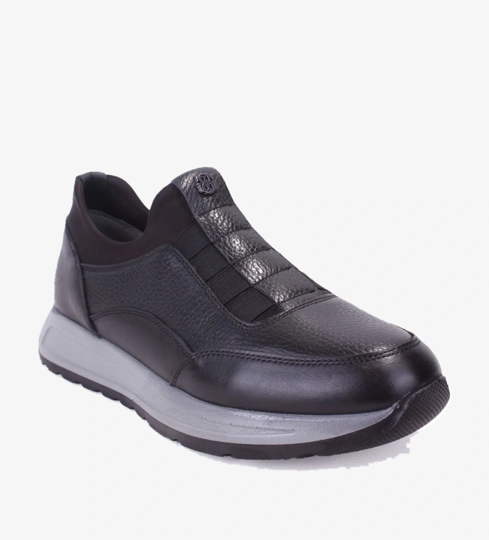 DMA08-1990 Siyah Ortopedik Günlük Erkek Deri Ayakkabı - Görsel 1