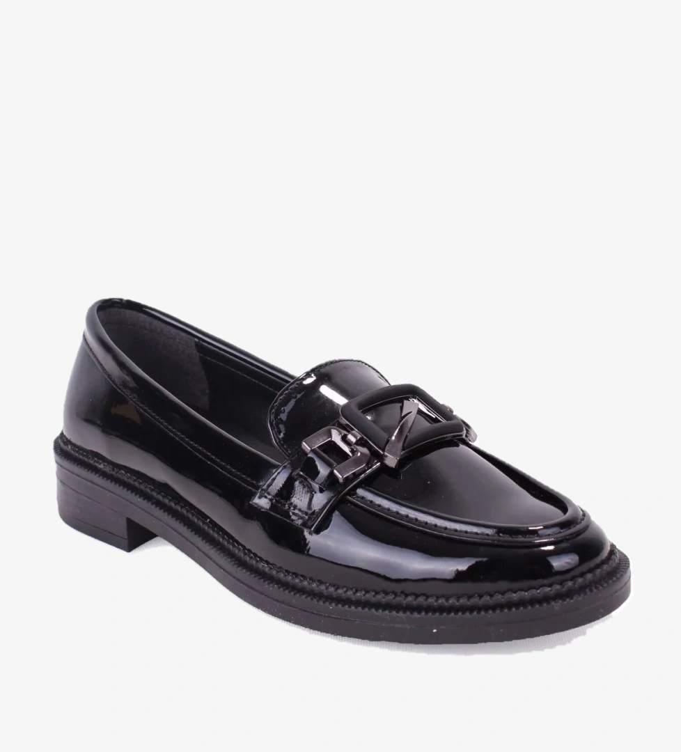 Dagoster Dza07-863701 Siyah Rugan Günlük Loafer Kadın Ayakkabı model görseli