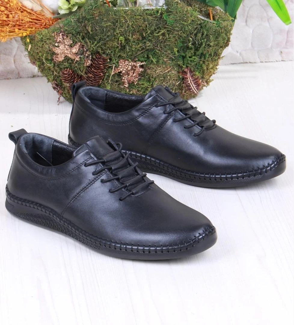 Mehmet Mete 425060 Yumuşak Esnek Rahat Lastik Bağcıklı Hakiki Deri Erkek Ayakkabı model görseli