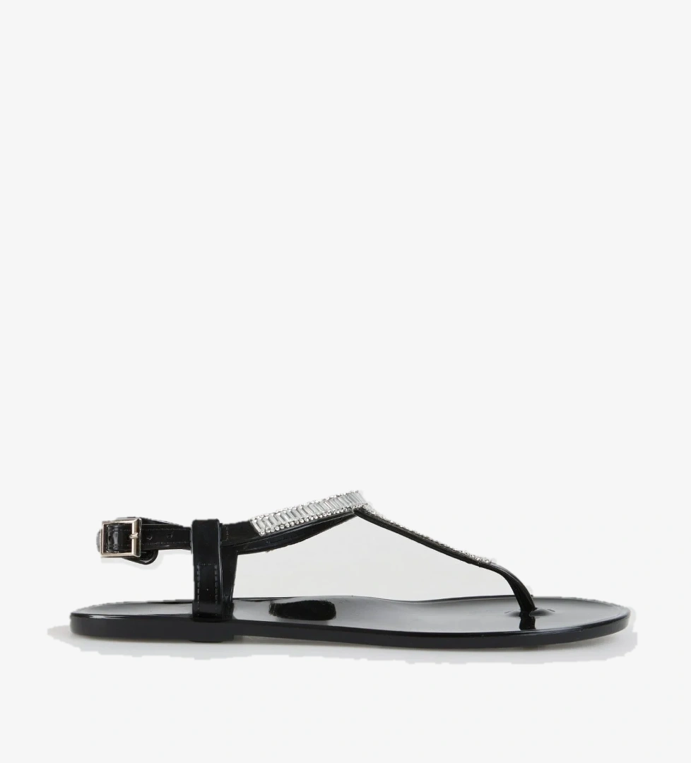 Siyah Kadın Taşlı Sandalet IVANA - Görsel 1