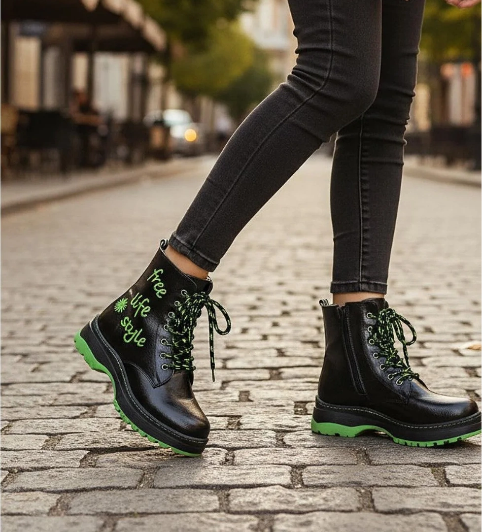 258 Ortopedik Bağcıklı Fermuarlı Kız Çocuk Bot Ayakkabı Kürklü Kız Çocuk Bot - Görsel 1