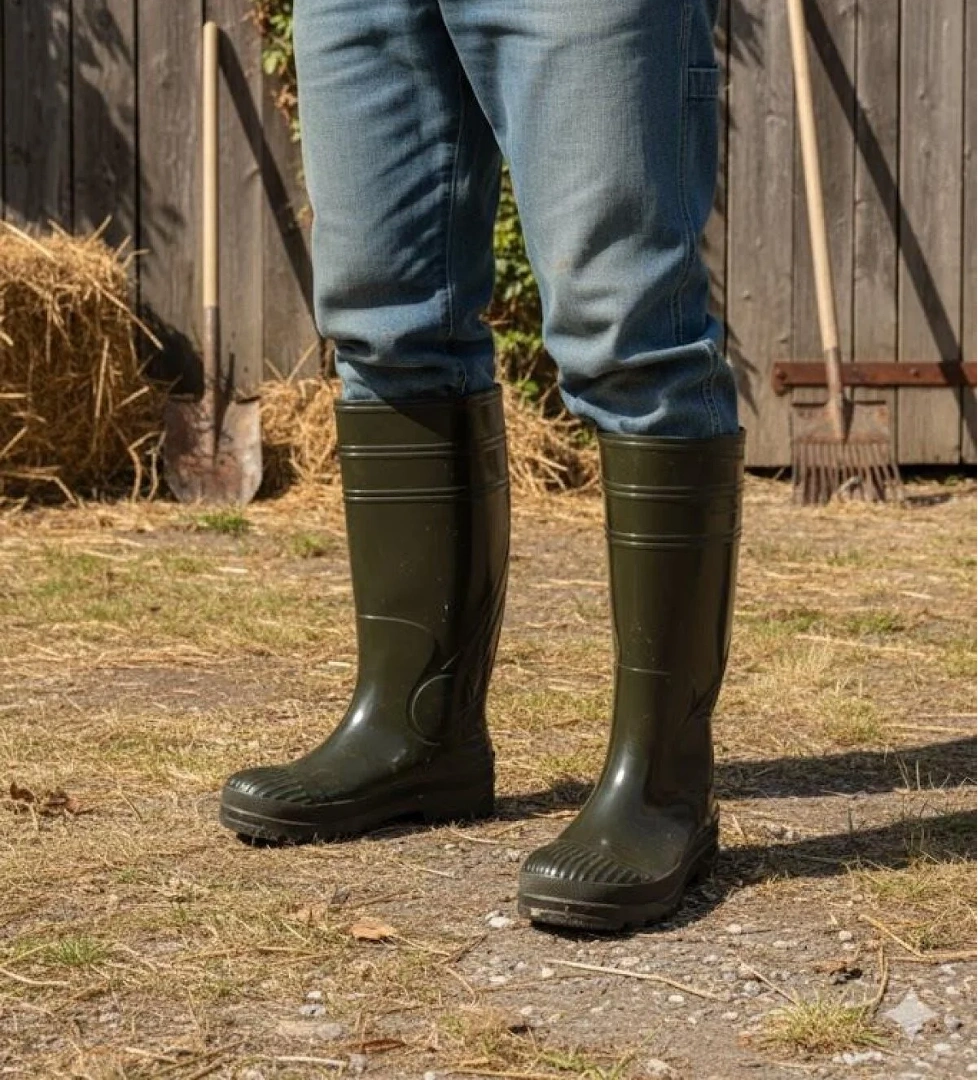 1199 Ulaş 37 Cm Uzunluk Pvc %100 Su Geçirmez Tarım Çiftçi Sulama İş Çizmesi - Görsel 1