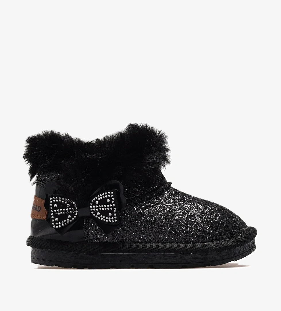 Curly Kız Çocuk Tüylü Günlük Bot 25k Buck3061 Siyah - Görsel 1