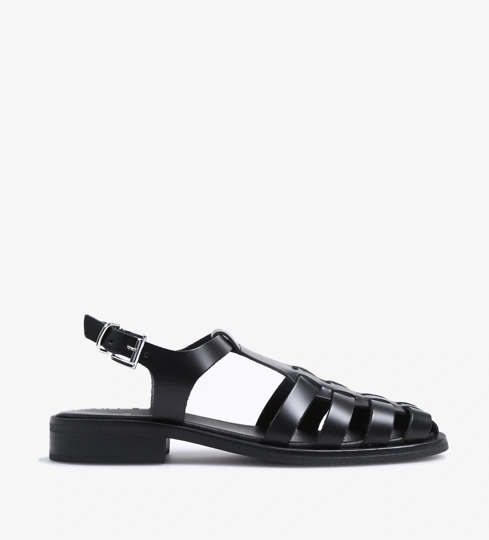 Siyah Kadın Deri Sandalet TIRESIR - Görsel 1