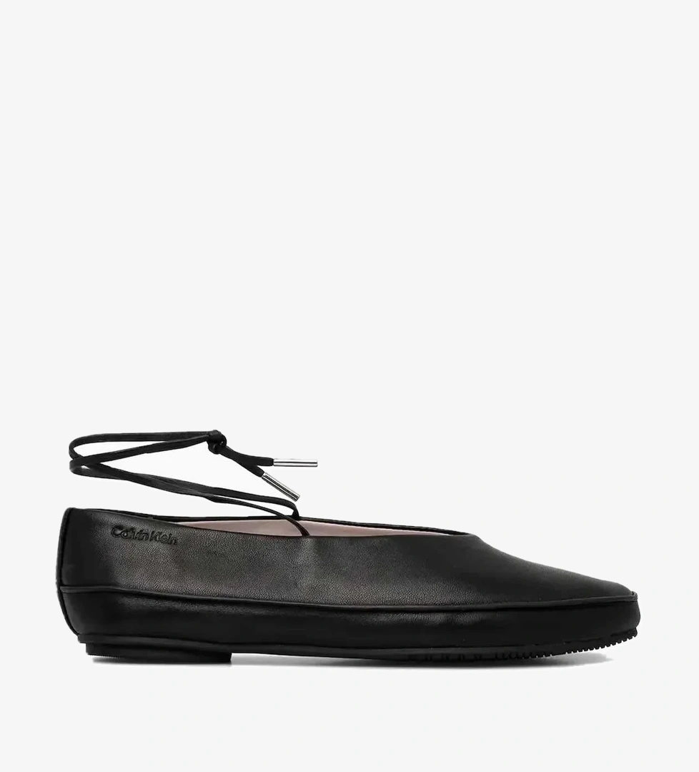 Cali Şeritli Mary Jane Deri Balerin Ayakkabısı - Görsel 1