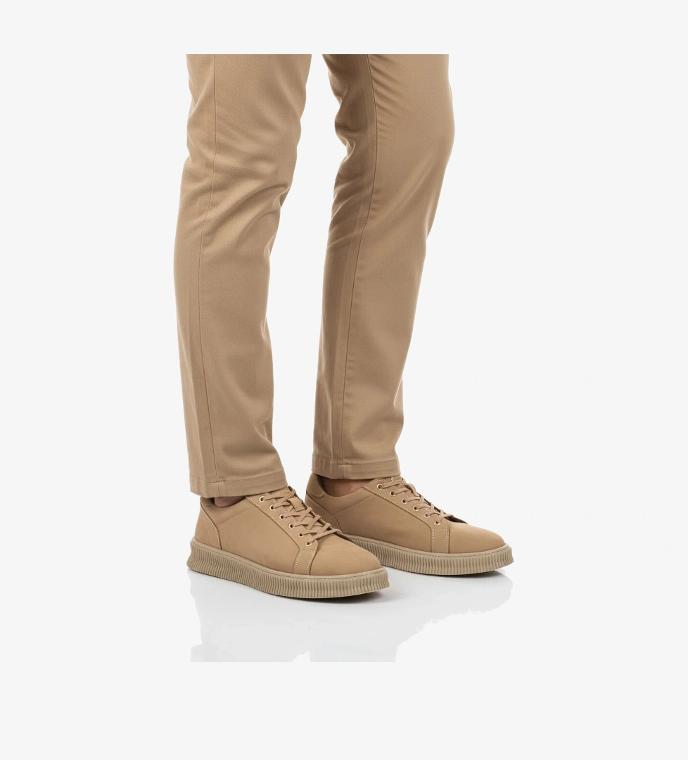 Kum Nubuk Hakiki Deri Büyük Numara Erkek Casual Ayakkabı 2516 M