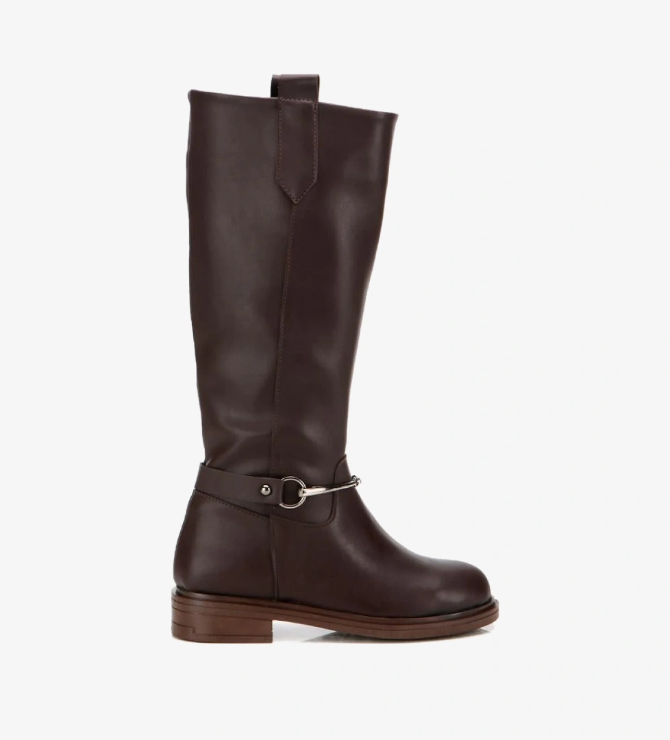 Yaya By Hotiç Kadın Kahverengi Siyah Zincir Detaylı Çizme model görseli