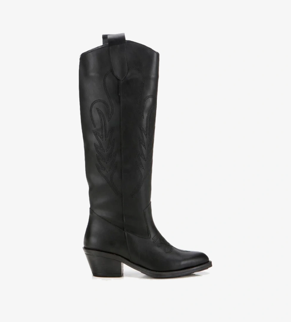 Yaya By Hotiç Kadın Siyah İşlemeli Kalın Topuklu Çizme model görseli