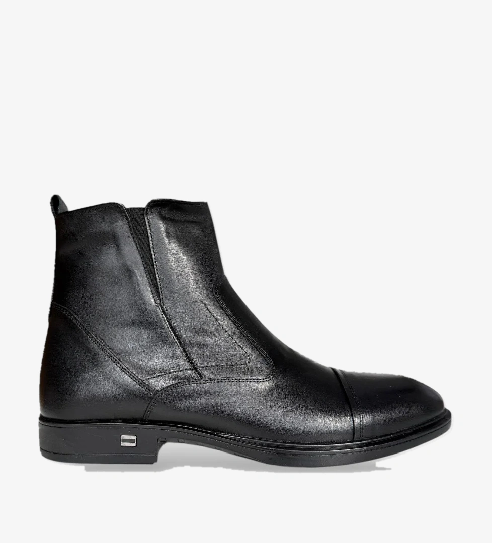 Liger Liger Siyah Hakiki Deri Kaydırmaz Kauçuk Taban Fermuarlı Erkek Bot SİYAH - FÜME | Flo Siyah - 1. görsel