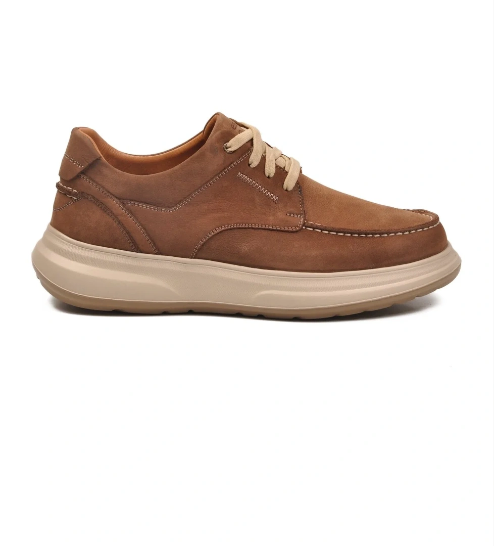 Kahve Nubuk Hakiki Deri Ortopedik Erkek Casual Ayakkabı 255220 M