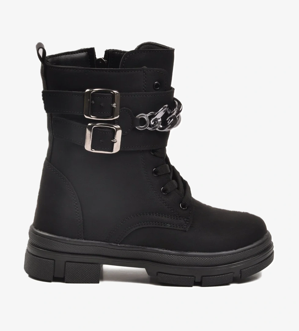 Siyah İçi Polarlı Kaymaz Taban Kız Çocuk Bot G-1001 F Zncr