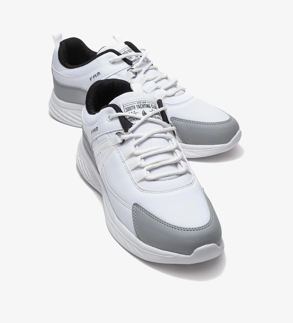 Bağcıklı Erkek Spor Ayakkabı BEYAZ GRİ SİYAH