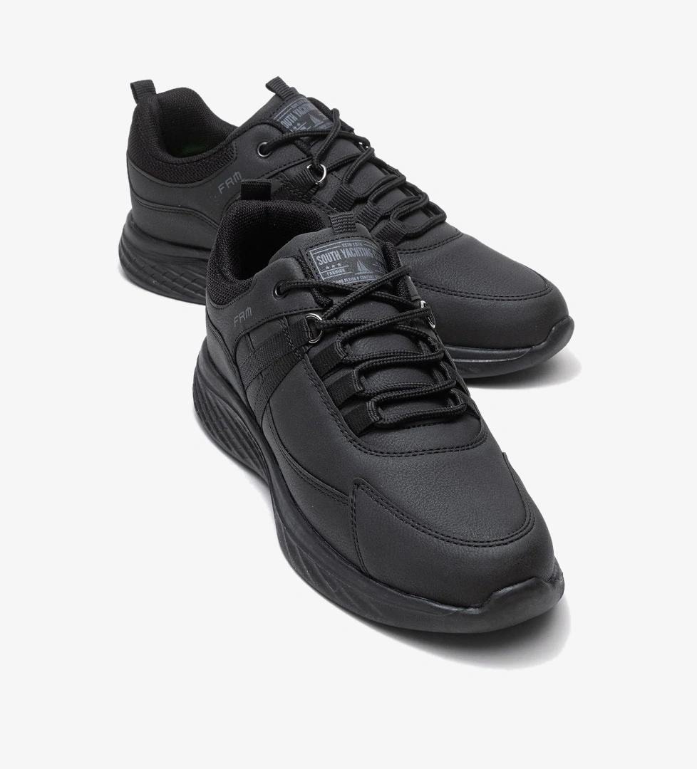 Bağcıklı Erkek Spor Ayakkabı SİYAH SİYAH