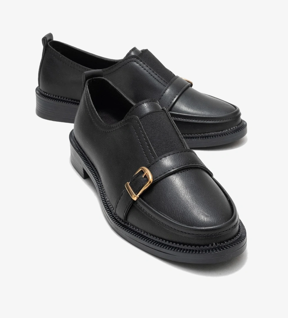 Ccway Lastikli Günlük Kadın Ayakkabı Bej Si̇yah model görseli