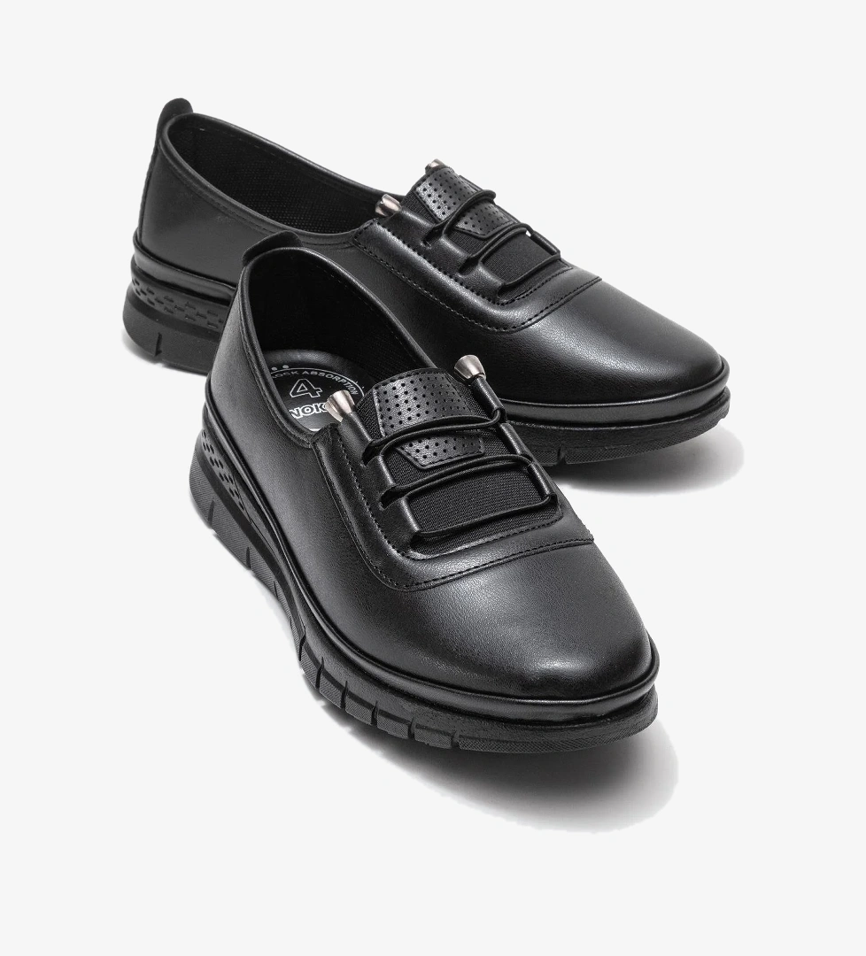 Kadın Bağcıklı Günlük Ayakkabı SİYAH CİLT