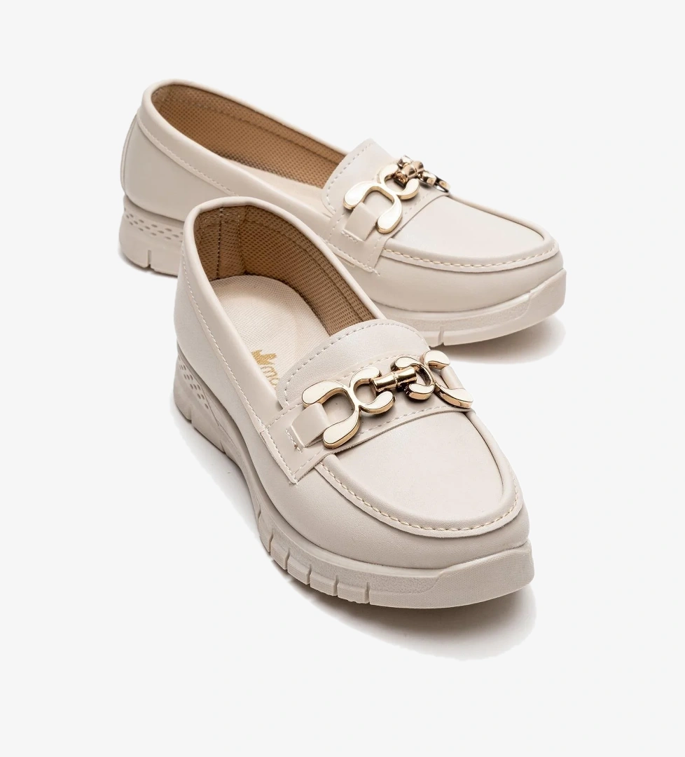 Ccway Triko Rahat Yumuşak Tabanlı Kadın Ayakkabı Si̇yah Bej Ci̇lt model görseli