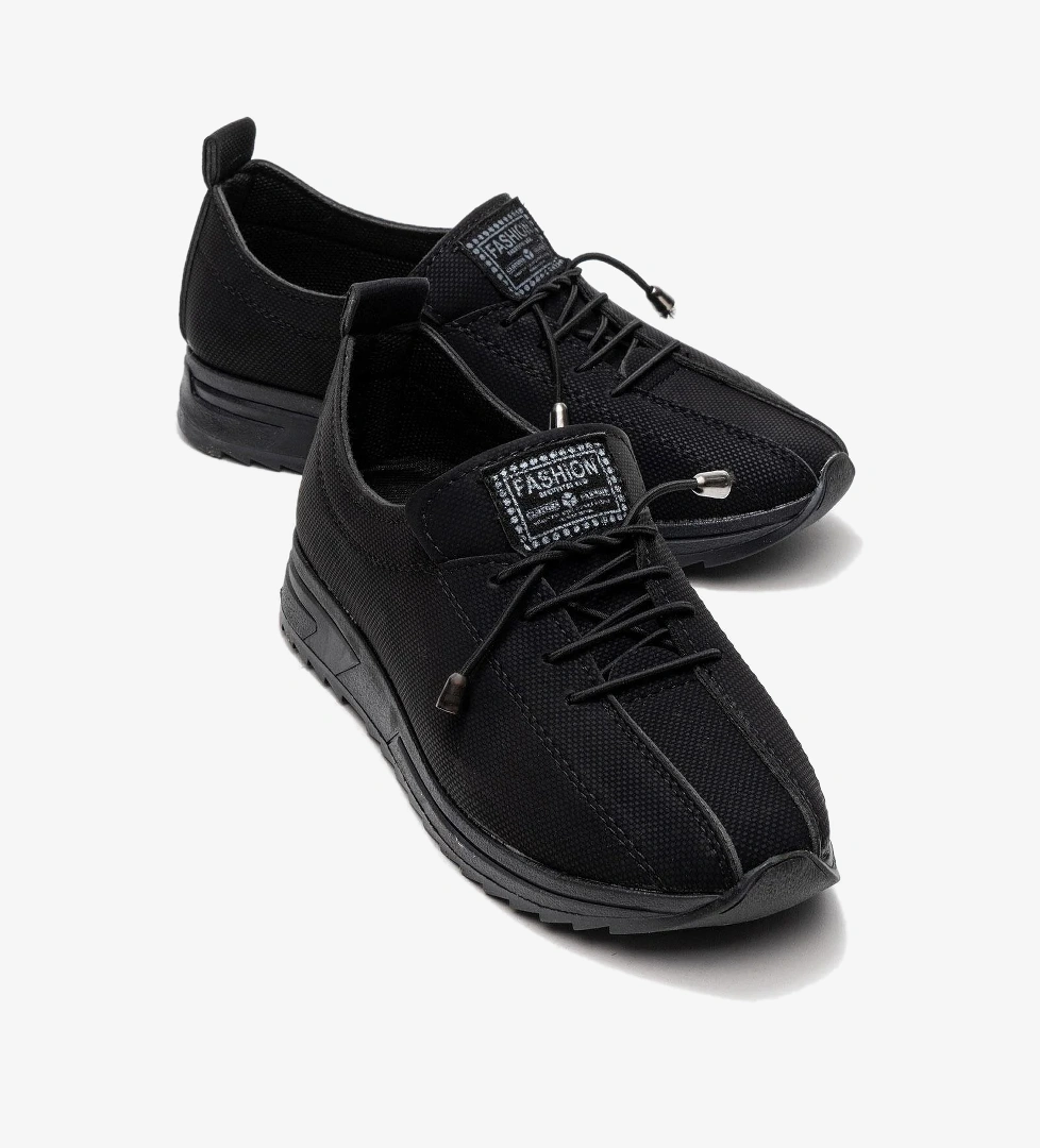 Yumuşak Tabanlı Kadın Ayakkabı SİYAH KOT SİYAH - Görsel 1