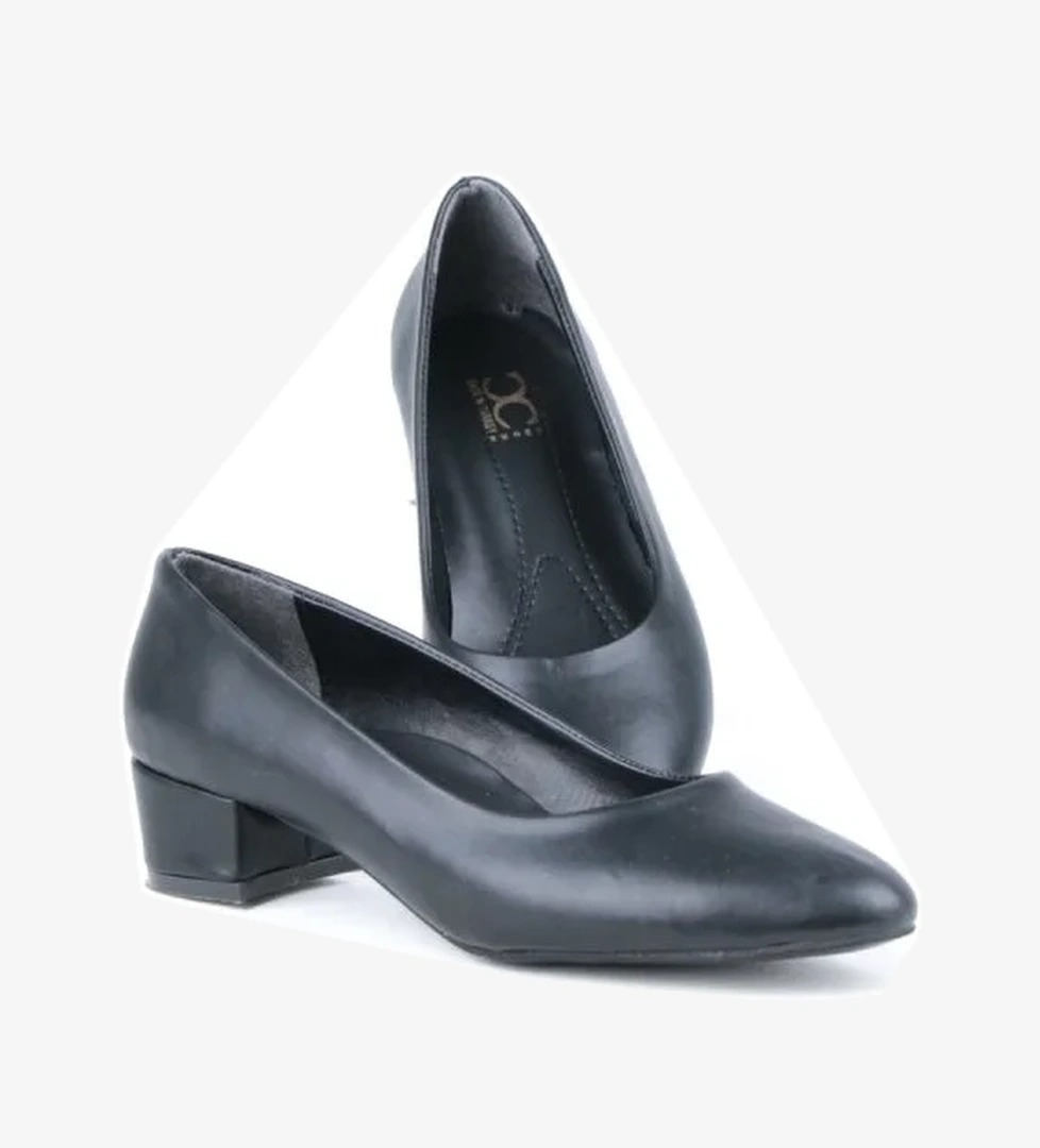 3.5 Cm Siyah Topuklu Kadın Ayakkabı - Görsel 1