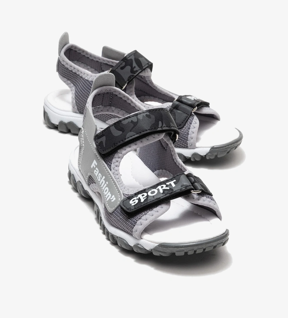 Çocuk Cırtlı Spor Sandalet FÜME KAMUFLAJ - Görsel 1