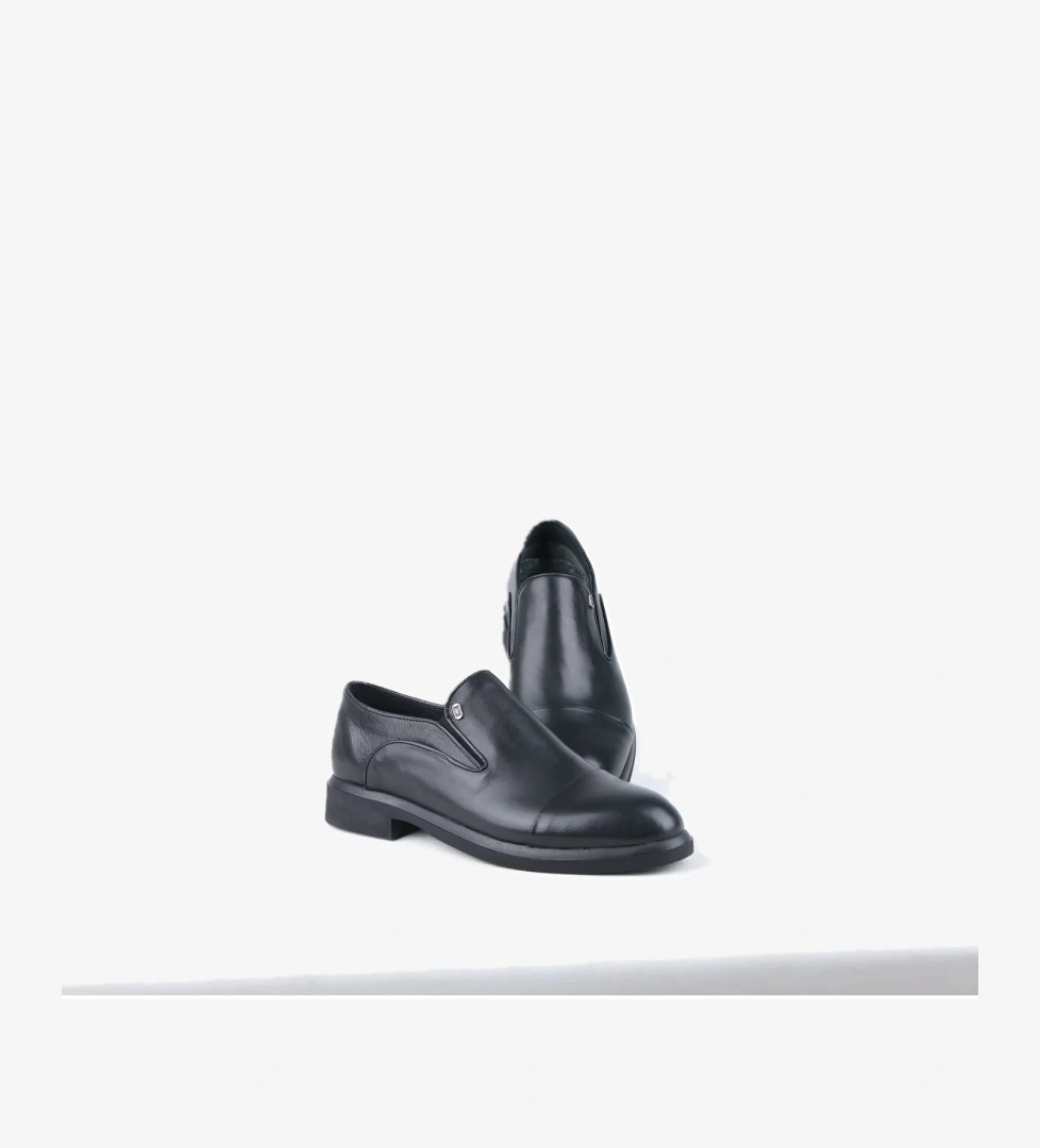 71138-1 Siyah Günlük Erkek Deri Ayakkabı - Görsel 1