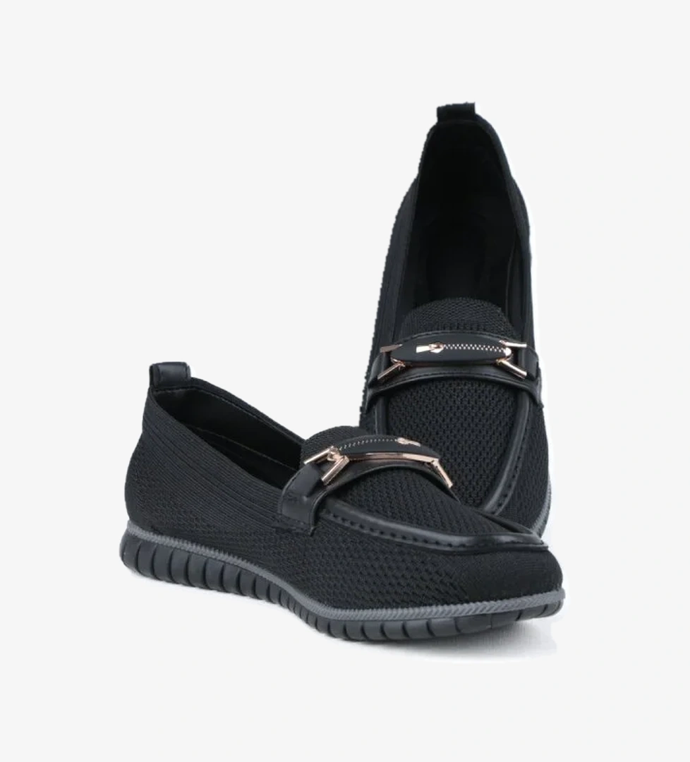 Ayakkabımood Siyah Triko Günlük Kadın Babet Ayakkabı model görseli