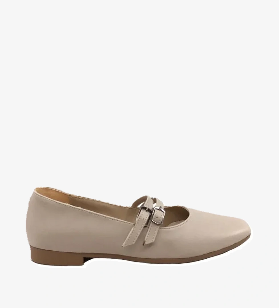 Ayakkabımood Ml 403 Çift Kemer Düz Kadın Babet Ayakkabı model görseli