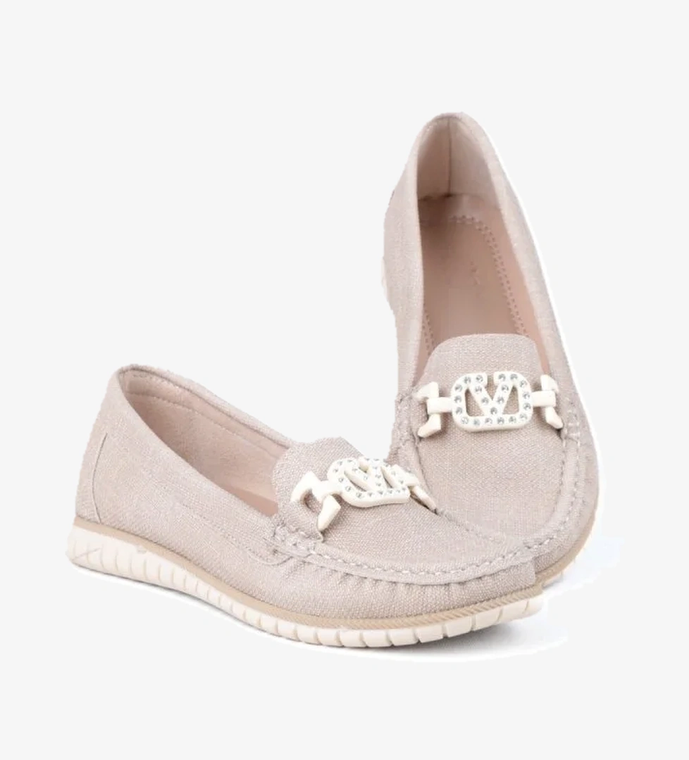 Vizon Taş Tokalı Günlük Kadın Babet Ayakkabı - Görsel 1