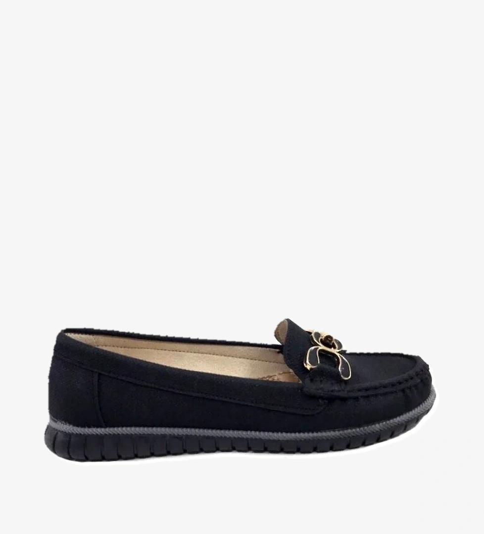 Ayakkabımood Siyah Tokalı Günlük Kadın Babet Ayakkabı model görseli