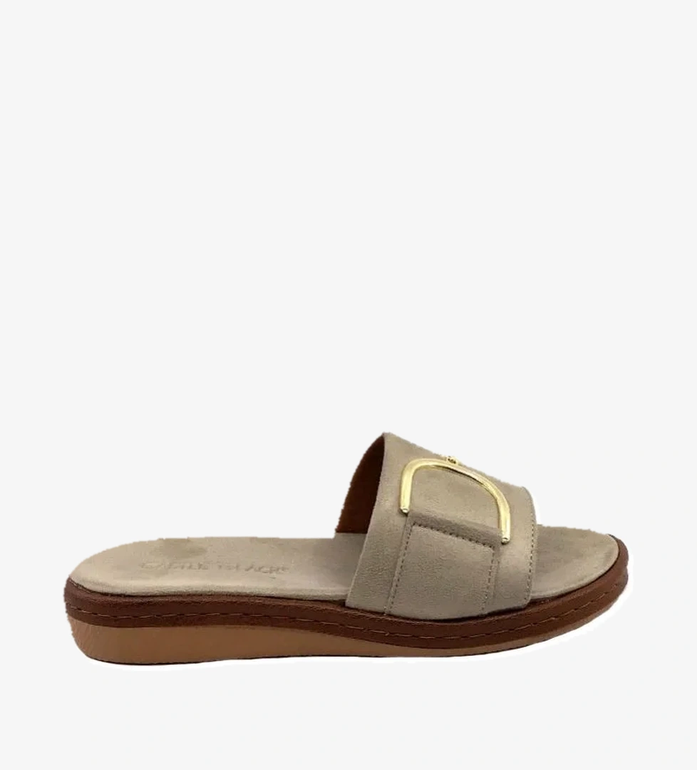 Castle Black 35304 Bej Süet Bayan Yazlık Terlik model görseli