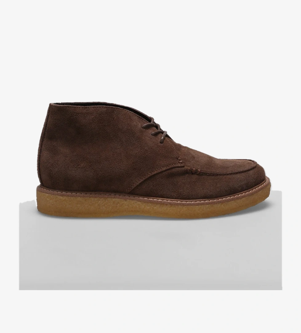 112230212 Gary Erkek Hakiki Deri Düz Bot Kahverengi