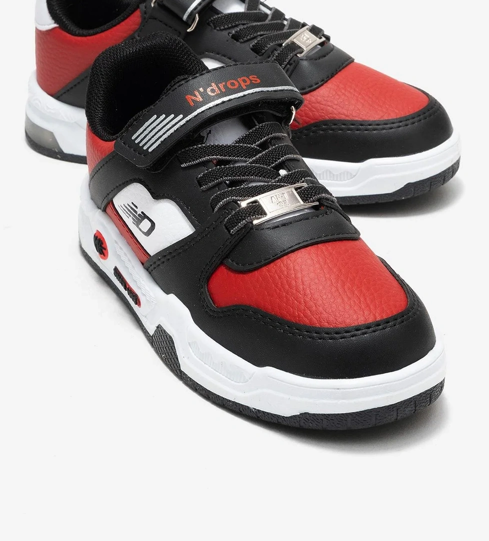 Cırtlı Çocuk Spor Ayakkabı ; SİYAH KIRMIZI