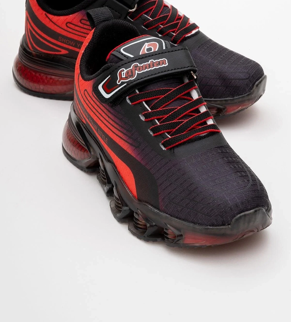 Çocuk Anorak Spor Ayakkabı 31-35 SİYAH KIRMIZI