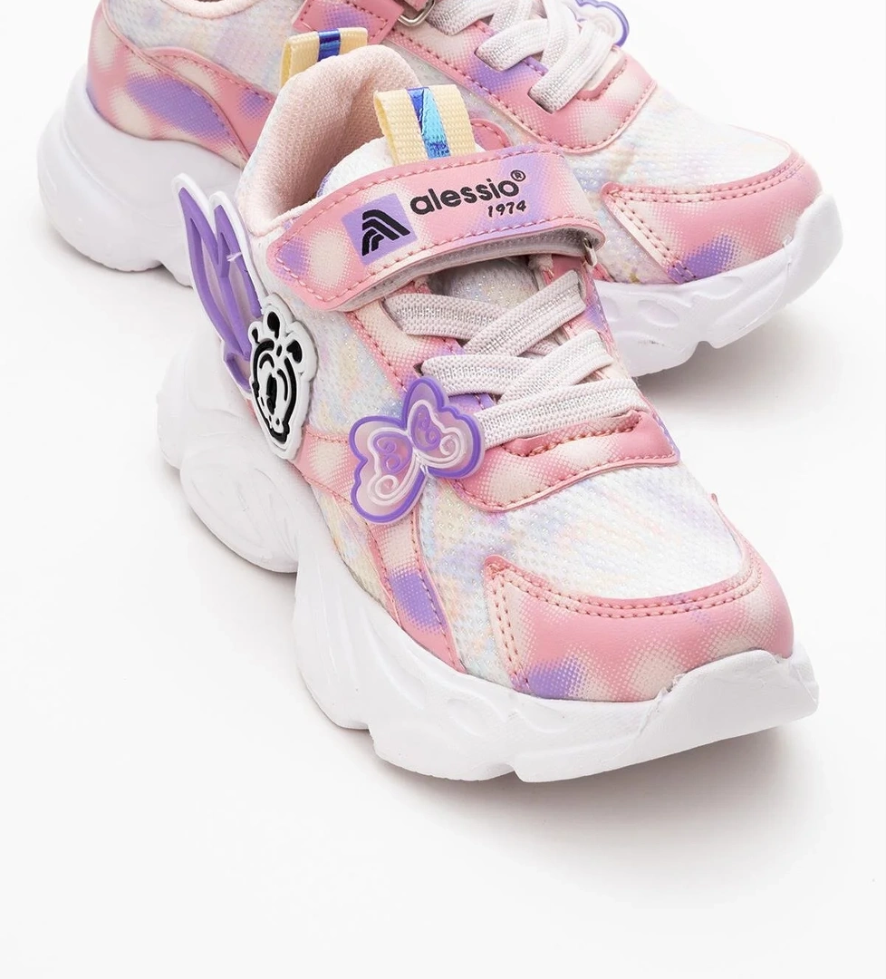 Cırtlı Bağlı Anorak Çocuk Spor Ayakkabı 26-30 PEMBE BEYAZ