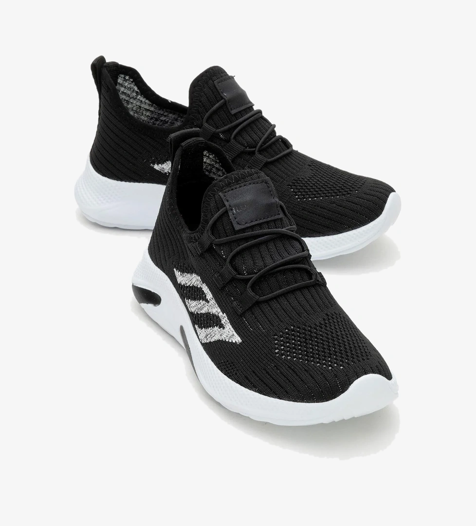 Triko Çocuk Spor Ayakkabı 31-35 SİYAH BEYAZ