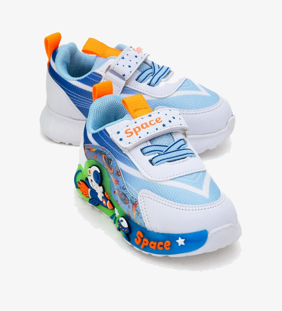 Ccway Çocuk Anorak Işıklı Spor Ayakkabı 21-25 Bej Beyaz Kahve Sax model görseli