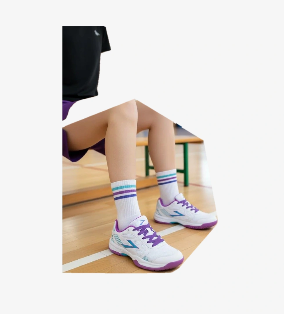 Efes Beyaz Fuşya Kauçuk Taban Voleybol ayakkabısı Salon Ayakkabısı Kadın Ayakkabı - Görsel 1