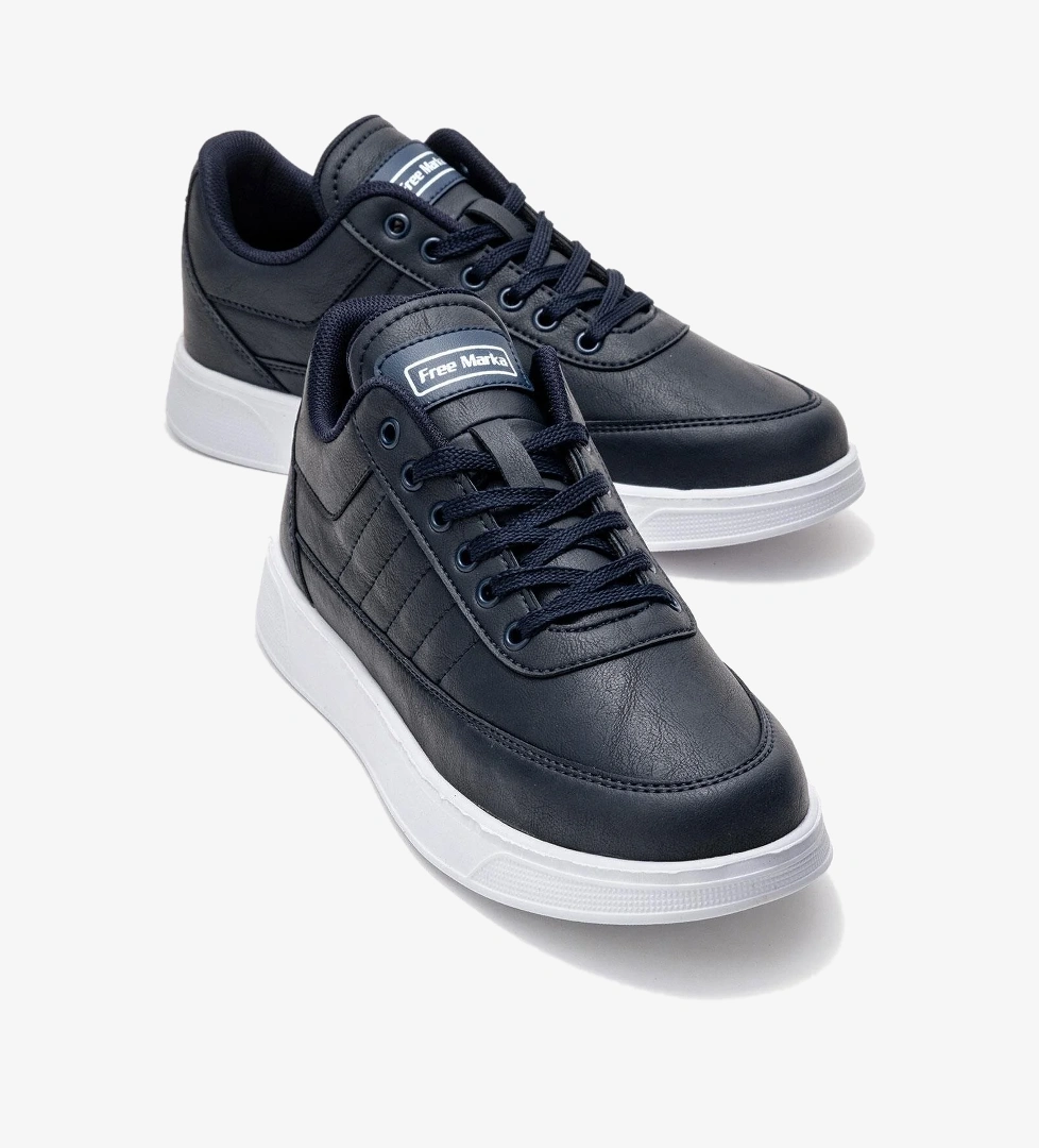 Yan Dikişli Bağcıklı Erkek Spor Ayakkabı; LACİ BEYAZ