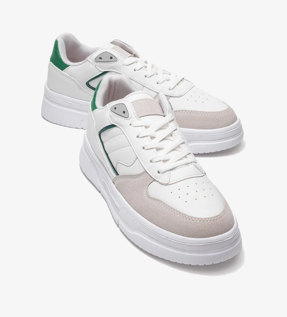 Bağcıklı Erkek Spor Ayakkabı BEYAZ YEŞİL